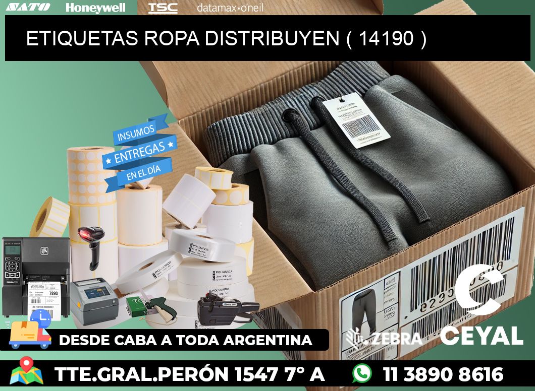 ETIQUETAS ROPA DISTRIBUYEN ( 14190 )