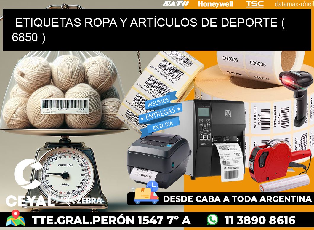 ETIQUETAS ROPA Y ARTÍCULOS DE DEPORTE ( 6850 )