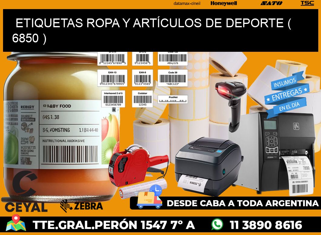 ETIQUETAS ROPA Y ARTÍCULOS DE DEPORTE ( 6850 )