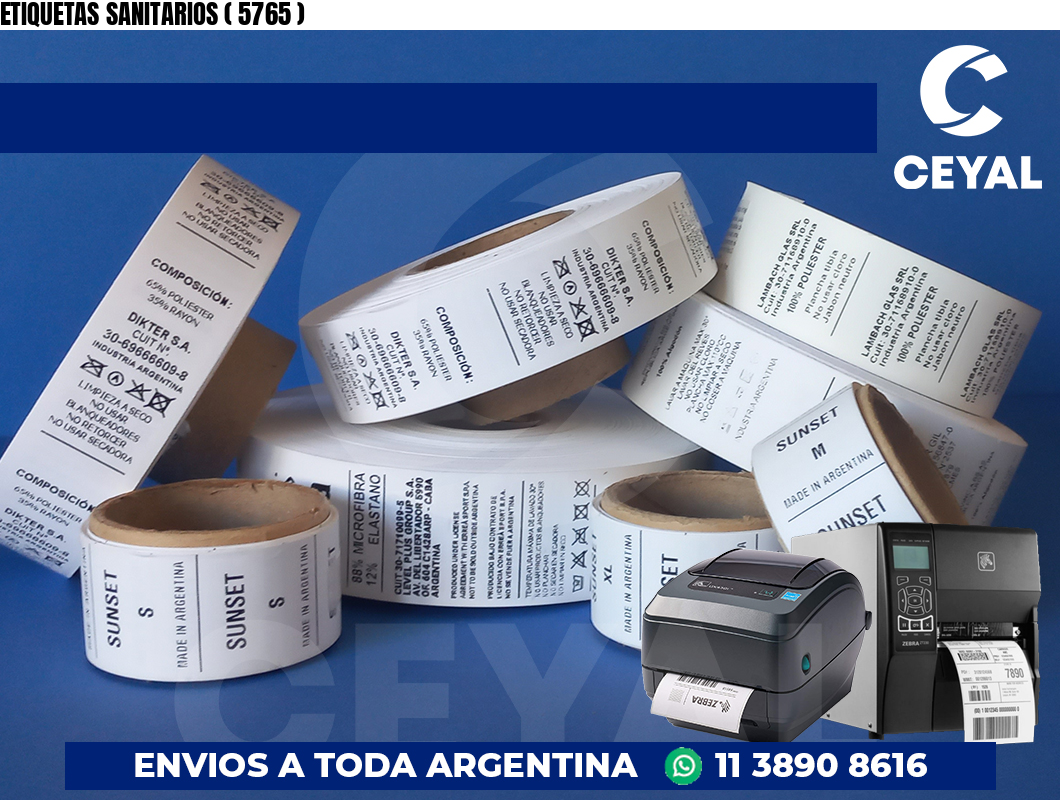 ETIQUETAS SANITARIOS ( 5765 )