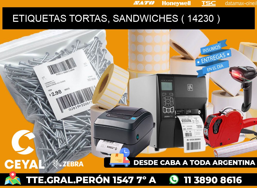 ETIQUETAS TORTAS, SANDWICHES ( 14230 )