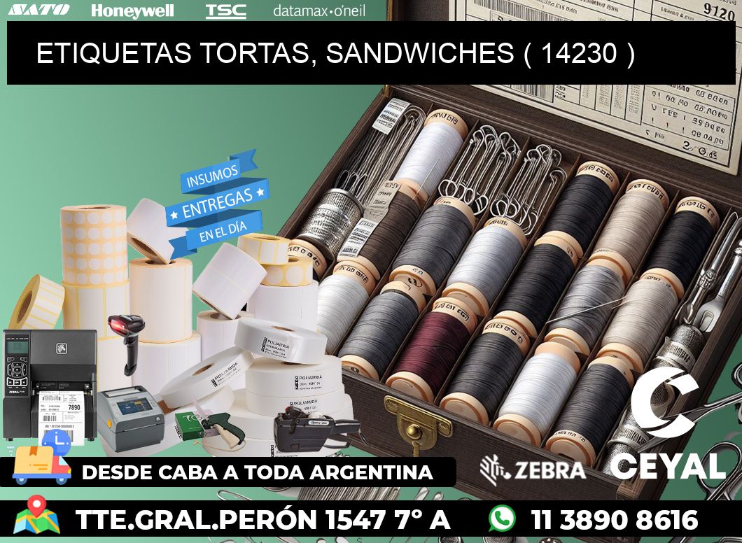 ETIQUETAS TORTAS, SANDWICHES ( 14230 )