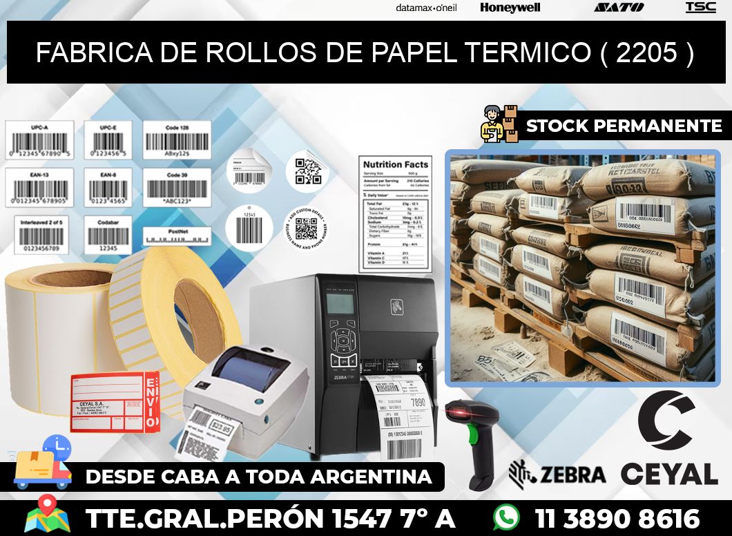 FABRICA DE ROLLOS DE PAPEL TERMICO ( 2205 )