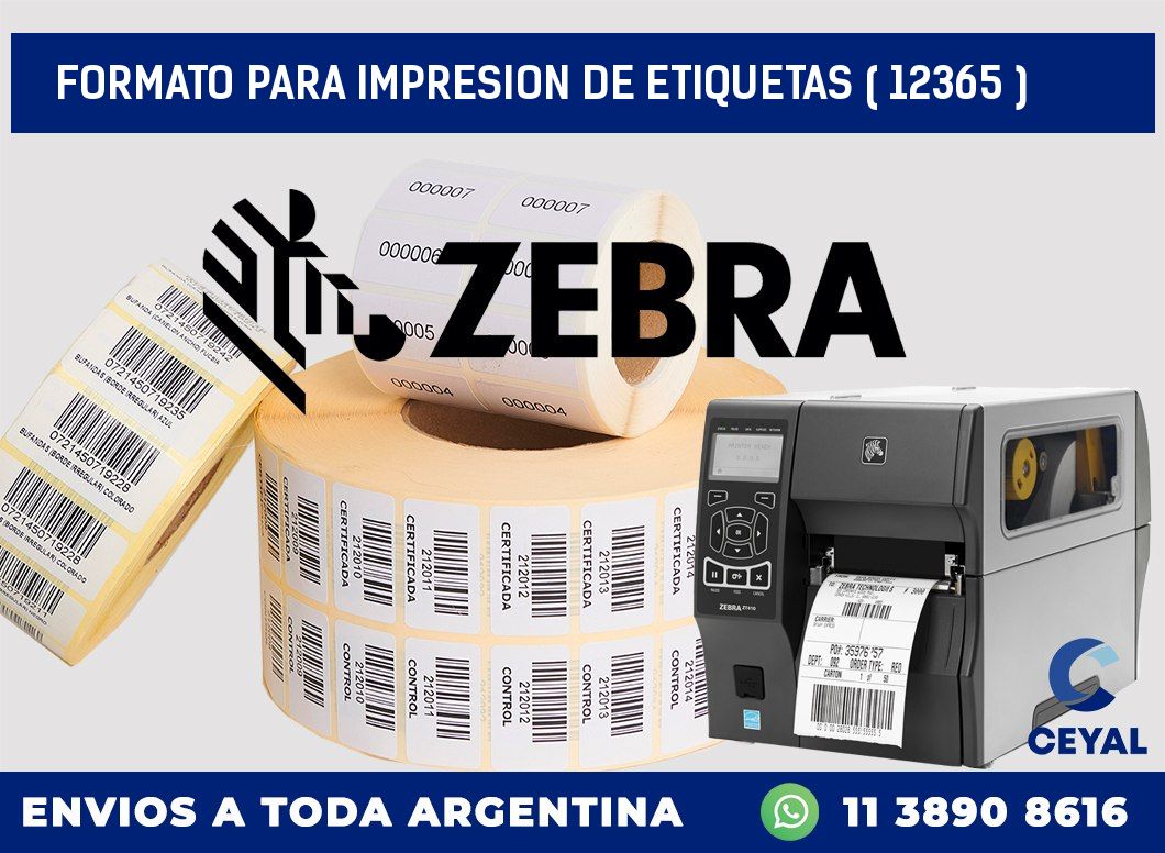 FORMATO PARA IMPRESION DE ETIQUETAS ( 12365 )