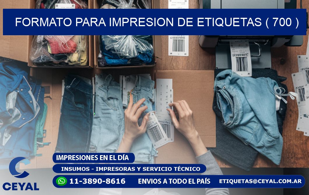 FORMATO PARA IMPRESION DE ETIQUETAS ( 700 )