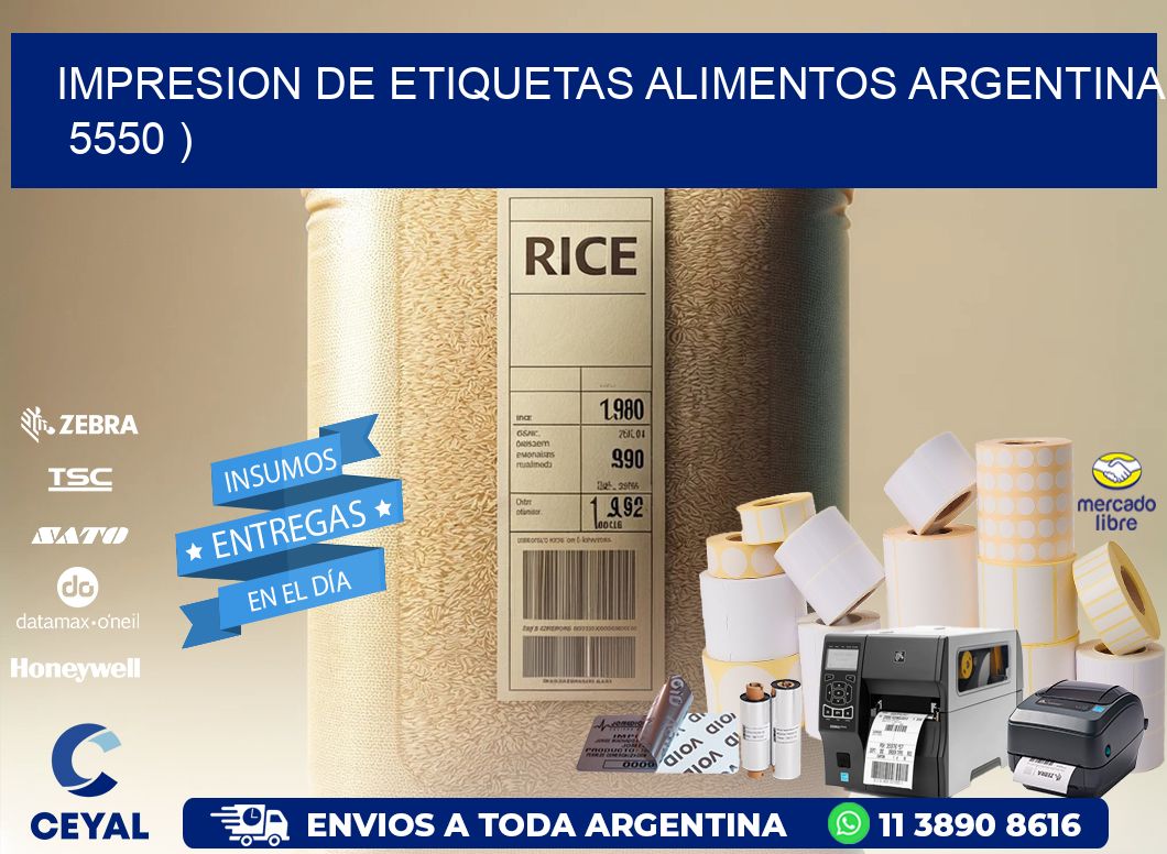 IMPRESION DE ETIQUETAS ALIMENTOS ARGENTINA   5550 )