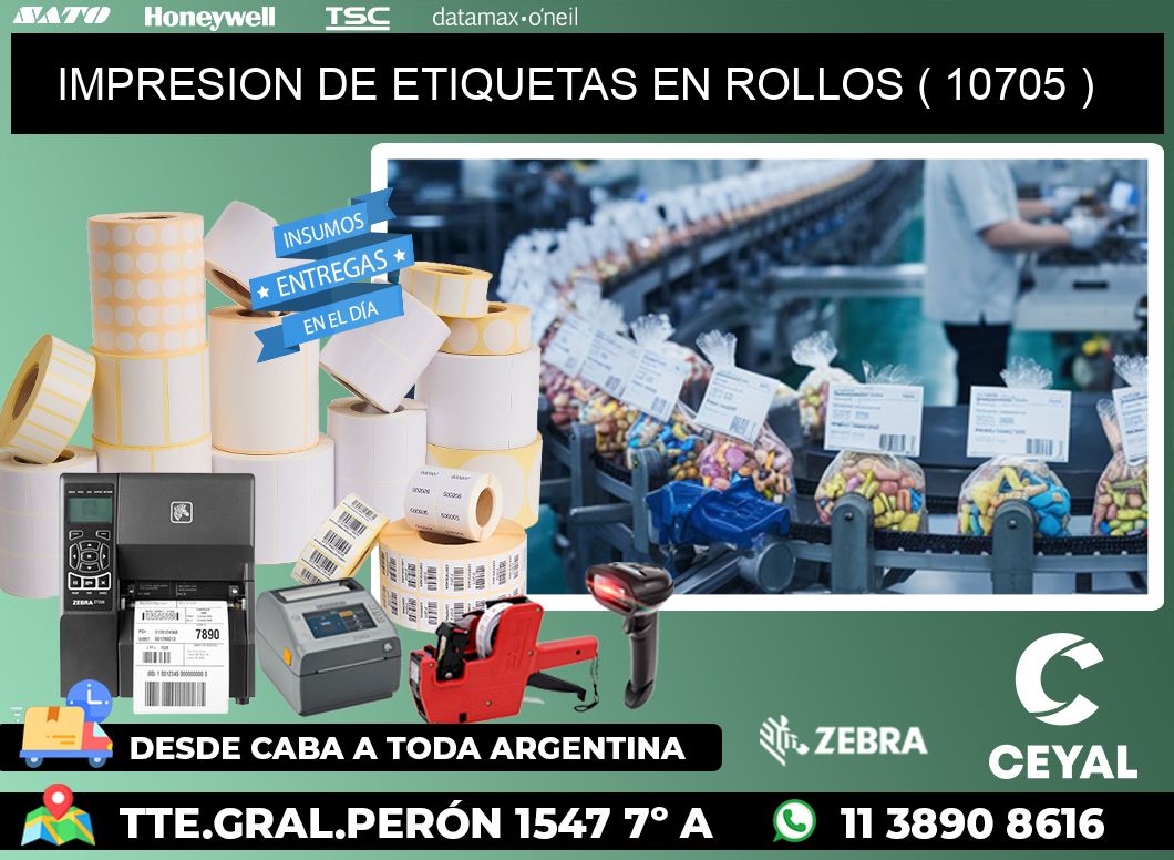 IMPRESION DE ETIQUETAS EN ROLLOS ( 10705 )