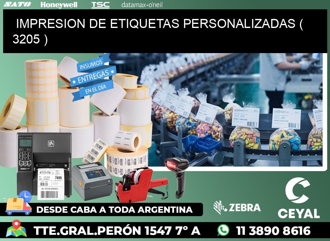 IMPRESION DE ETIQUETAS PERSONALIZADAS ( 3205 )