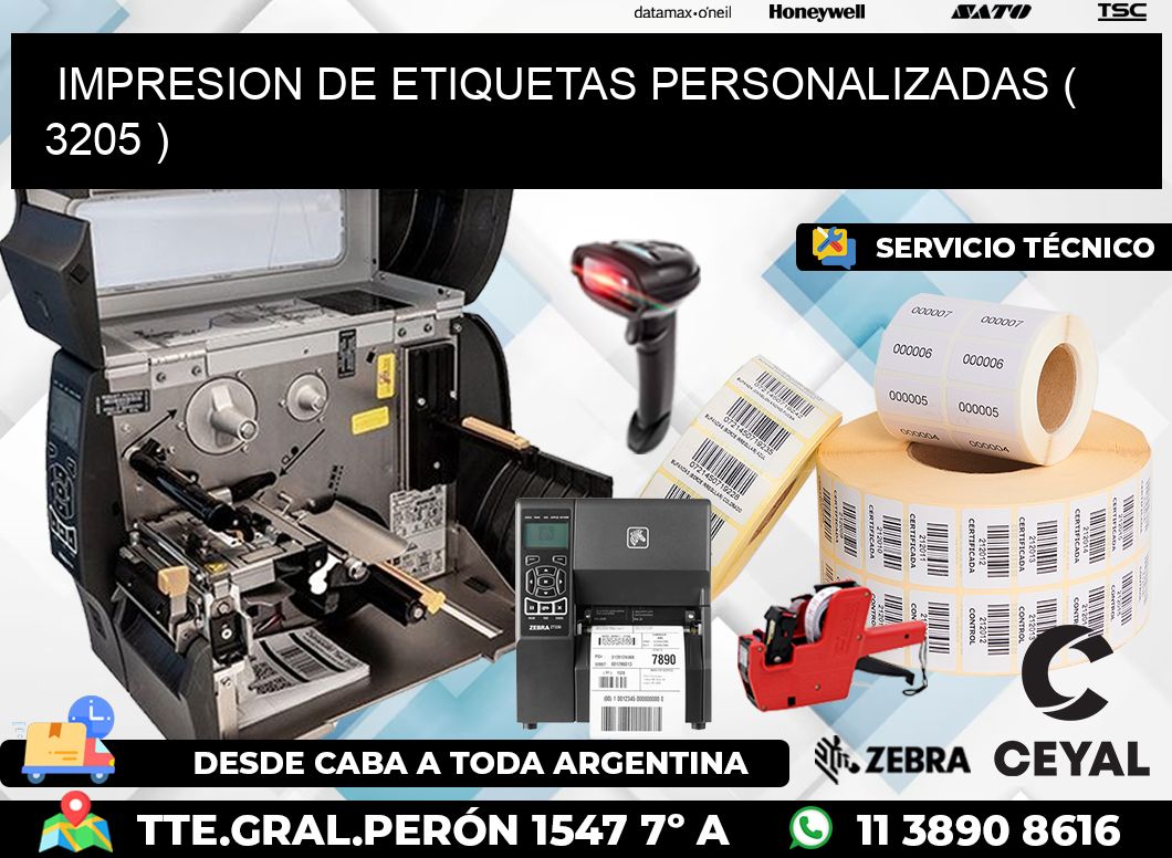 IMPRESION DE ETIQUETAS PERSONALIZADAS ( 3205 )