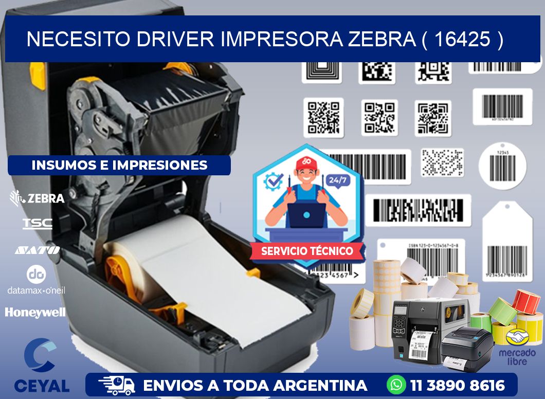 NECESITO DRIVER IMPRESORA ZEBRA ( 16425 )