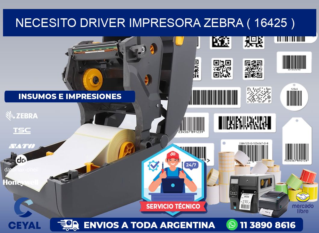 NECESITO DRIVER IMPRESORA ZEBRA ( 16425 )