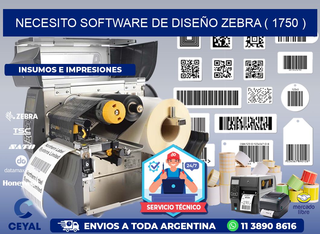 NECESITO SOFTWARE DE DISEÑO ZEBRA ( 1750 )