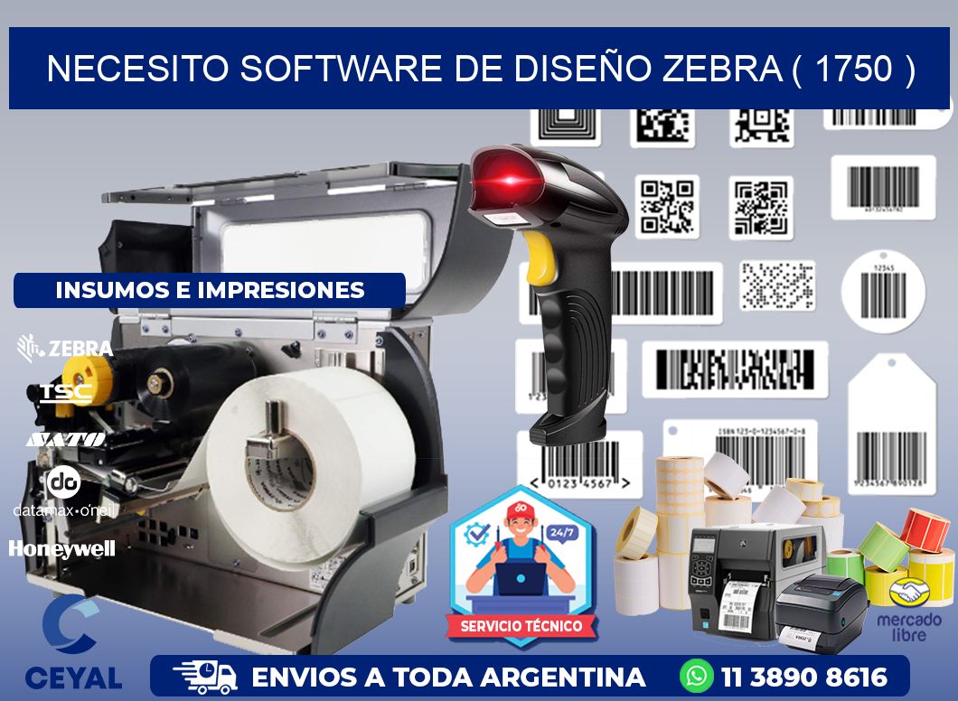 NECESITO SOFTWARE DE DISEÑO ZEBRA ( 1750 )