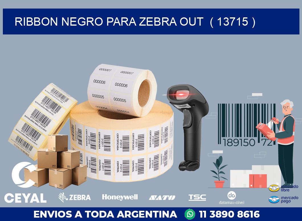 RIBBON NEGRO PARA ZEBRA OUT ( 13715 )