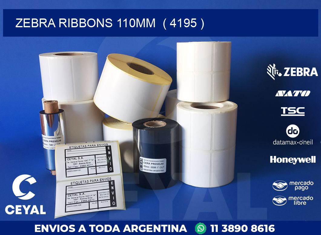 ZEBRA RIBBONS 110MM  ( 4195 )