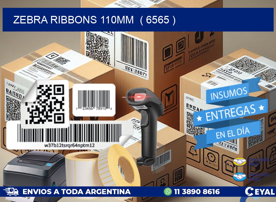 ZEBRA RIBBONS 110MM  ( 6565 )