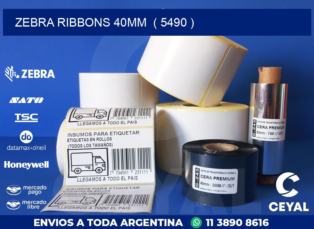 ZEBRA RIBBONS 40MM ( 5490 )