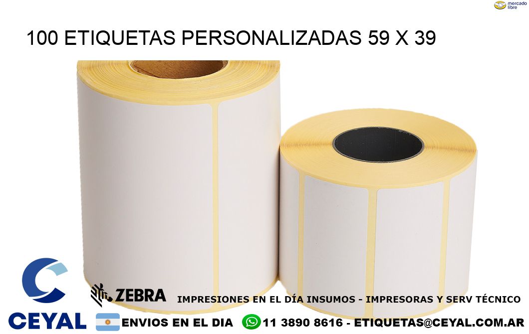 100 ETIQUETAS PERSONALIZADAS 59 x 39