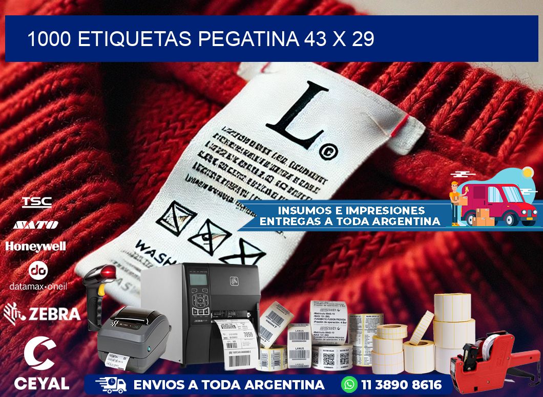 1000 ETIQUETAS PEGATINA 43 x 29