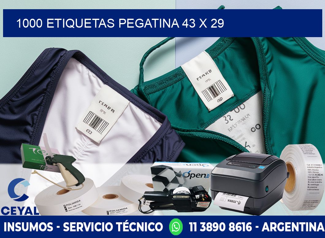 1000 ETIQUETAS PEGATINA 43 x 29