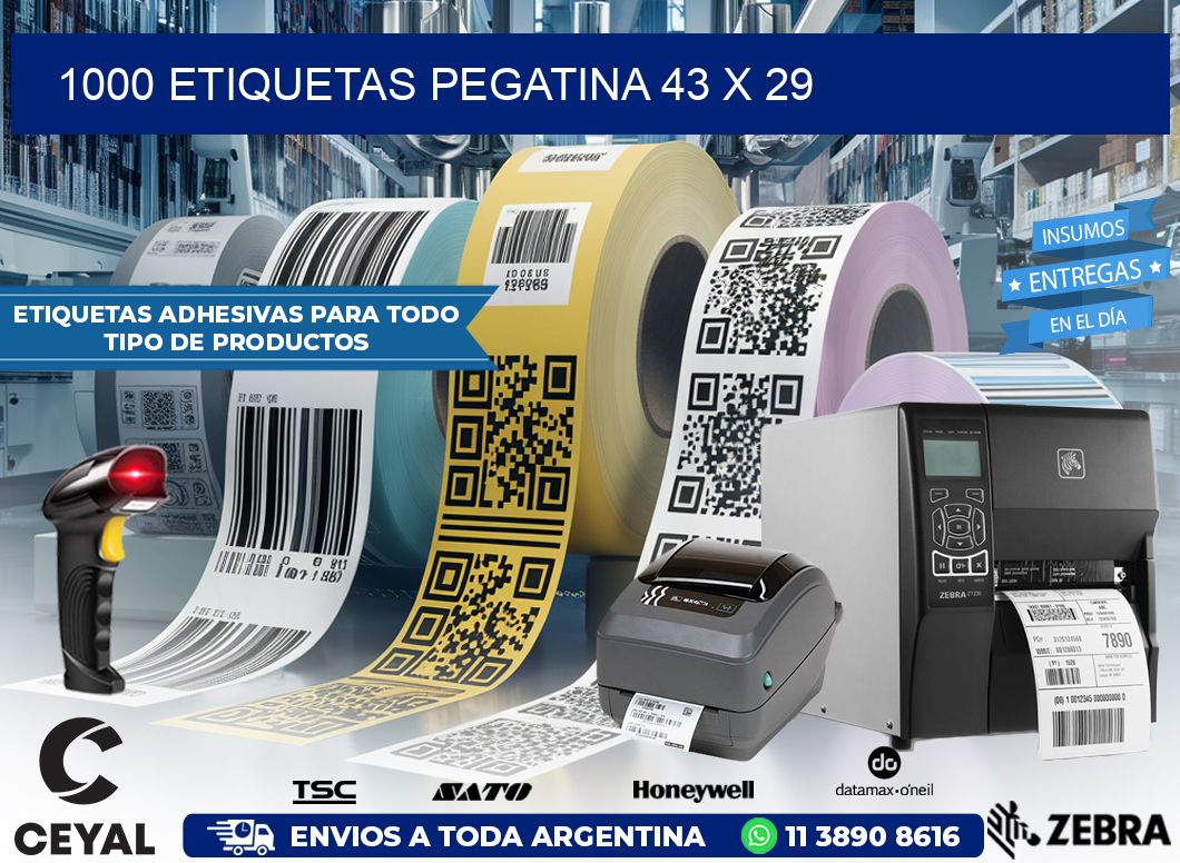 1000 ETIQUETAS PEGATINA 43 x 29