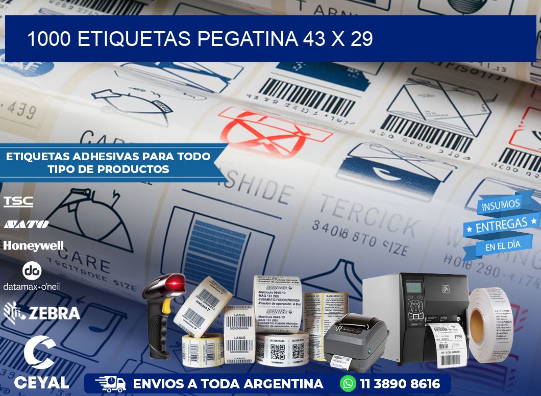 1000 ETIQUETAS PEGATINA 43 x 29