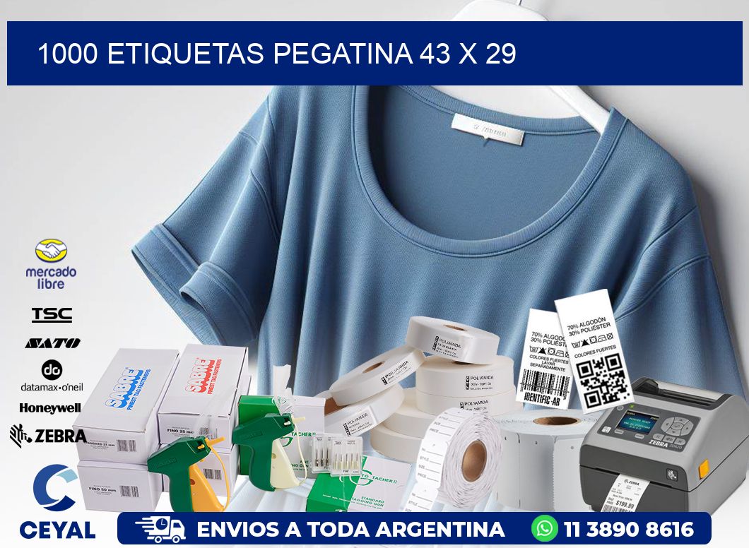 1000 ETIQUETAS PEGATINA 43 x 29