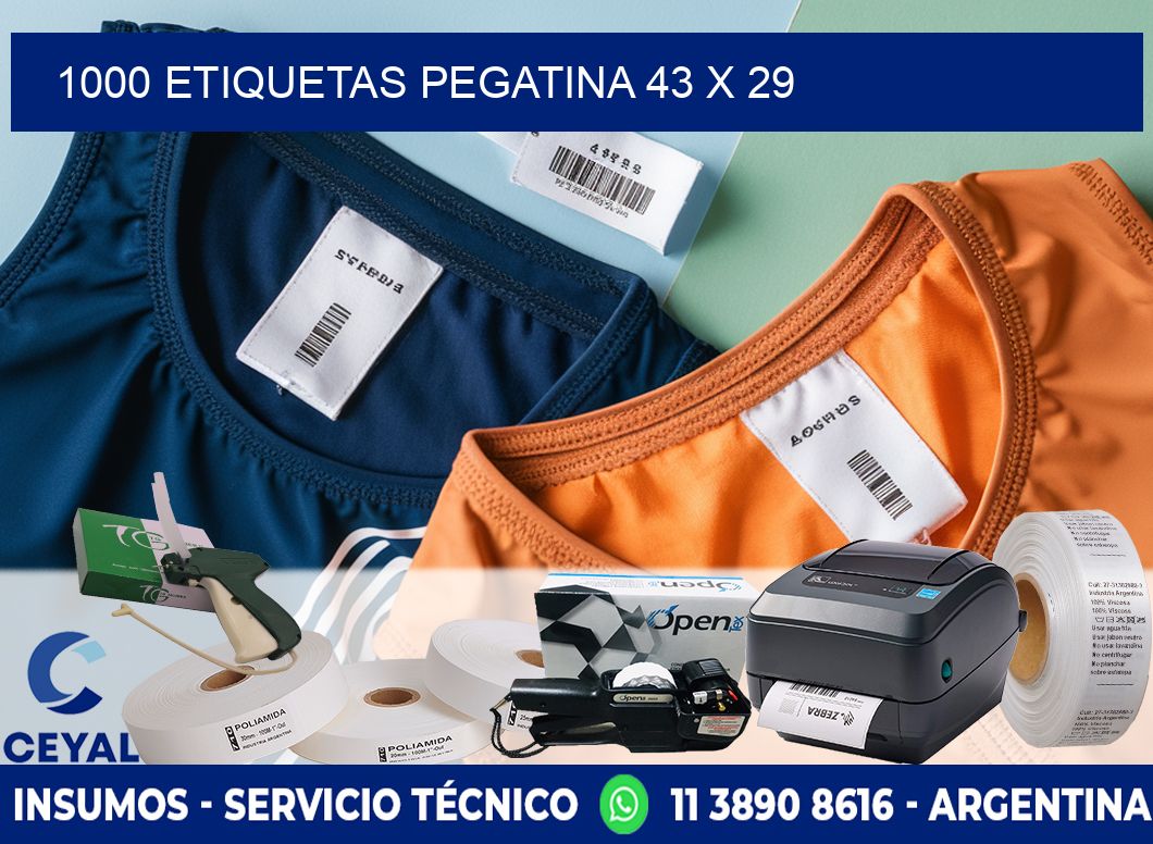 1000 ETIQUETAS PEGATINA 43 x 29