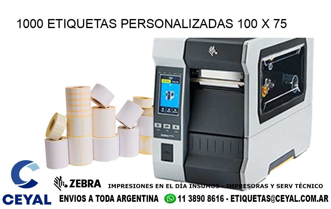 1000 ETIQUETAS PERSONALIZADAS 100 x 75