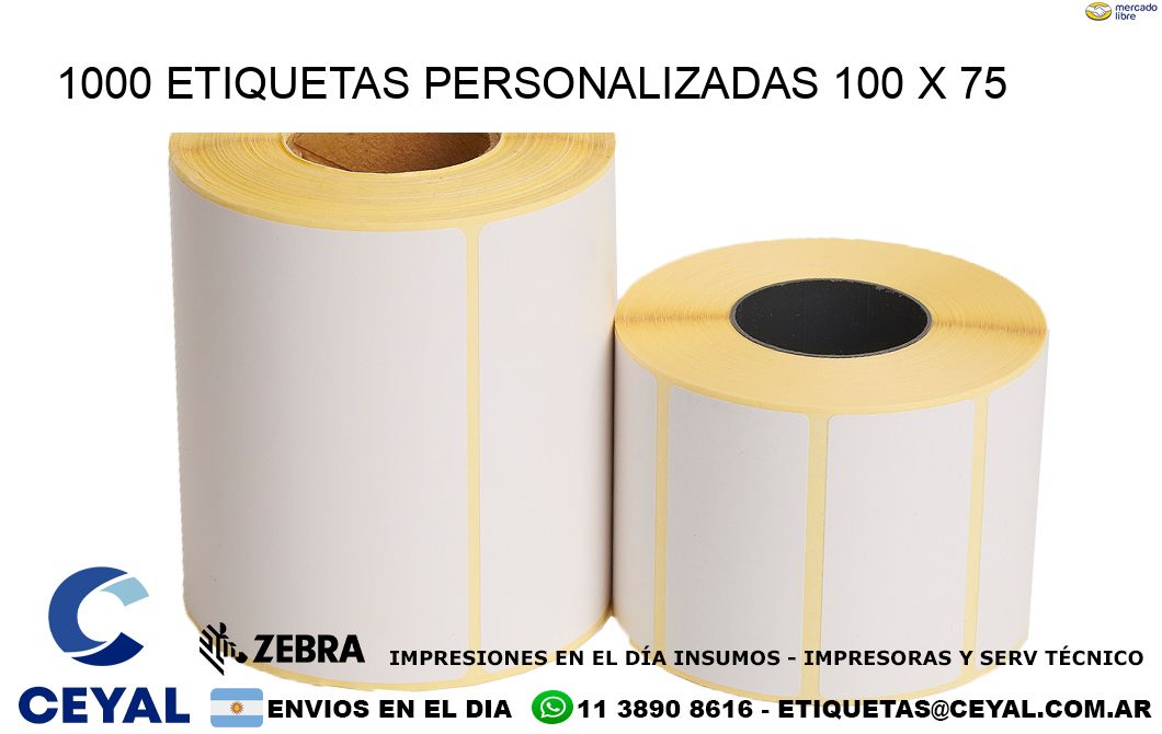 1000 ETIQUETAS PERSONALIZADAS 100 x 75