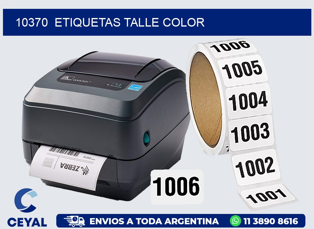 10370  ETIQUETAS TALLE COLOR