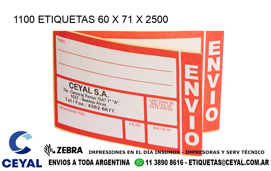 1100 ETIQUETAS 60 x 71 x 2500