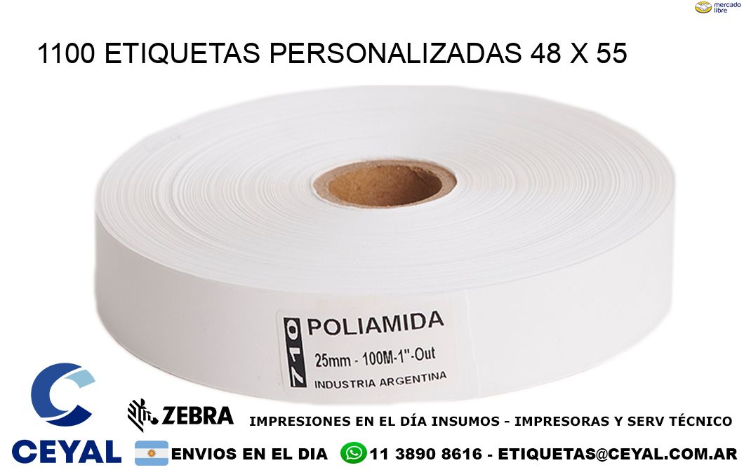 1100 ETIQUETAS PERSONALIZADAS 48 x 55