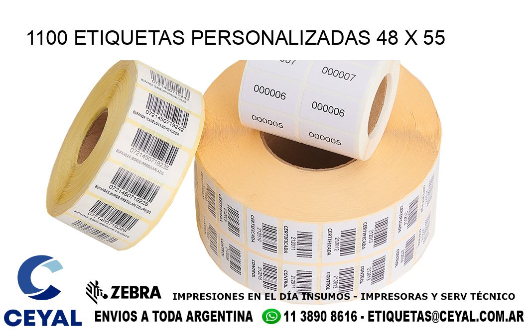 1100 ETIQUETAS PERSONALIZADAS 48 x 55