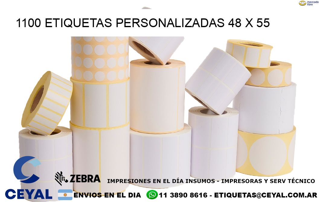 1100 ETIQUETAS PERSONALIZADAS 48 x 55