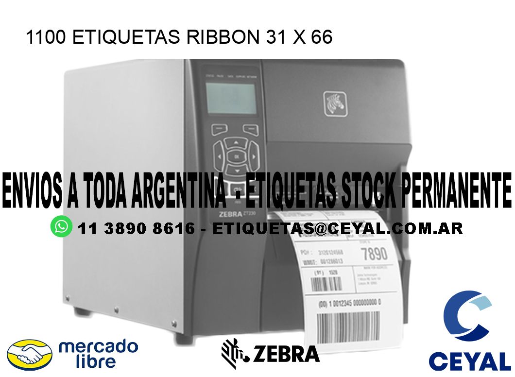 1100 ETIQUETAS RIBBON 31 x 66