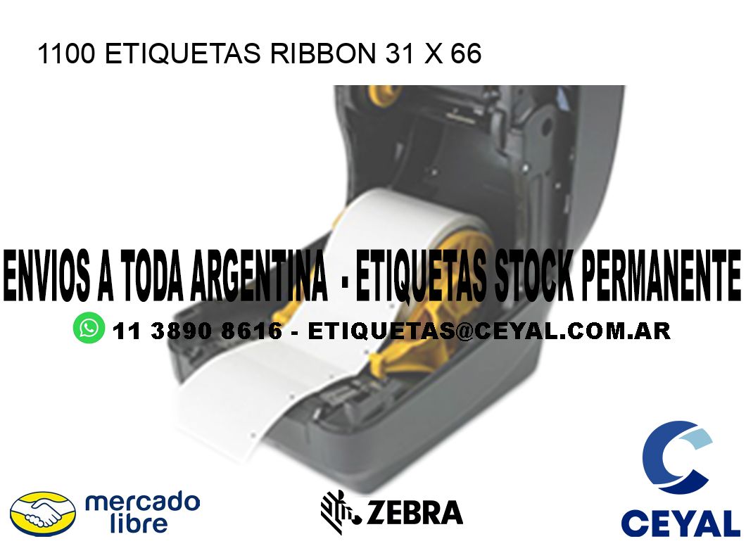 1100 ETIQUETAS RIBBON 31 x 66