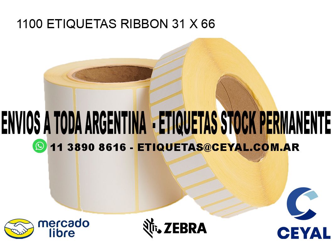 1100 ETIQUETAS RIBBON 31 x 66