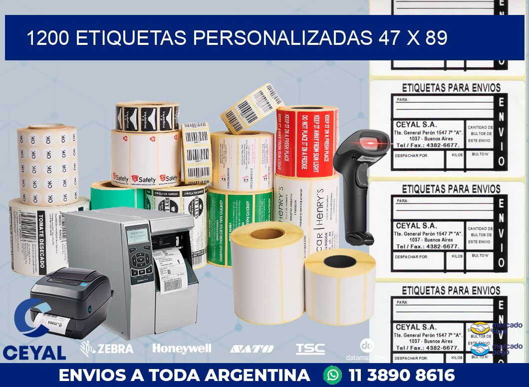 1200 ETIQUETAS PERSONALIZADAS 47 x 89