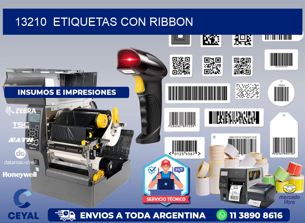 13210  ETIQUETAS CON RIBBON