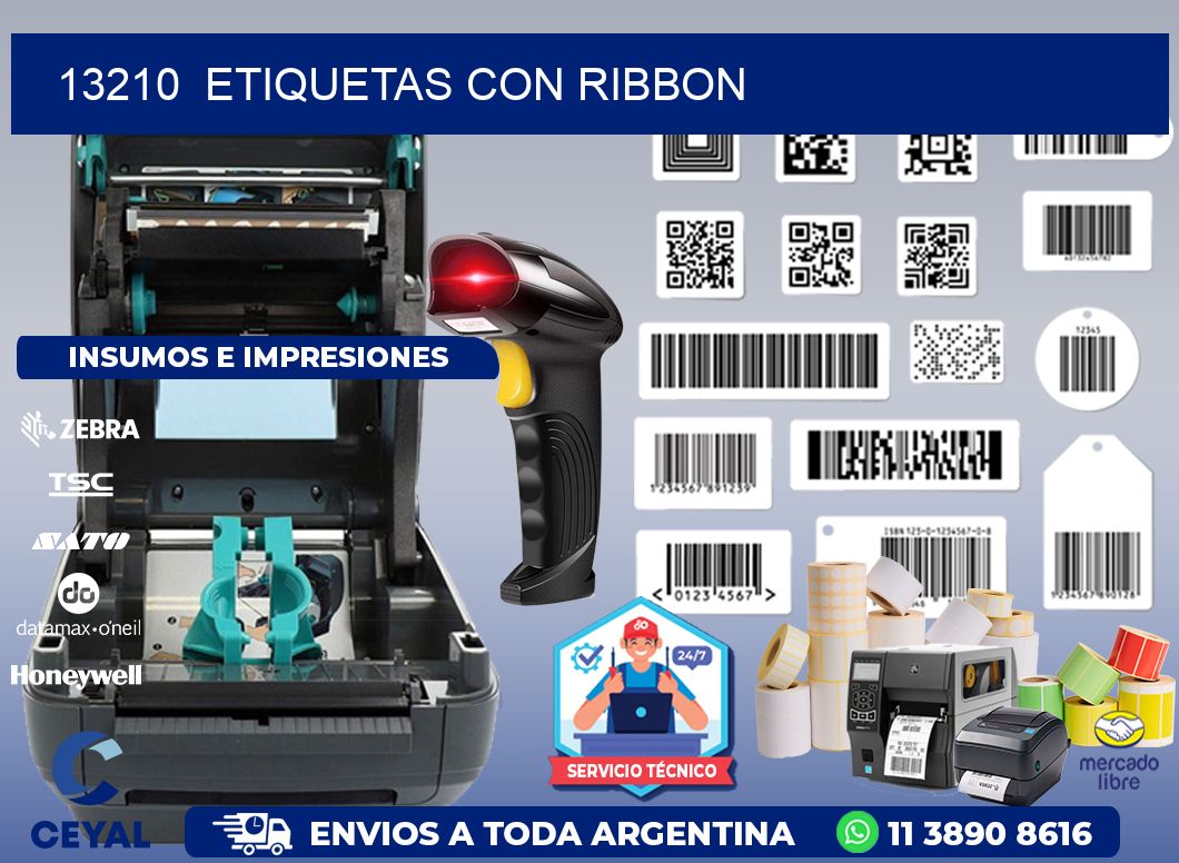 13210  ETIQUETAS CON RIBBON