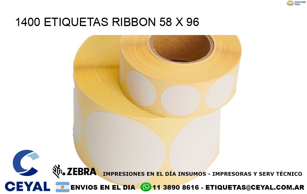 1400 ETIQUETAS RIBBON 58 x 96