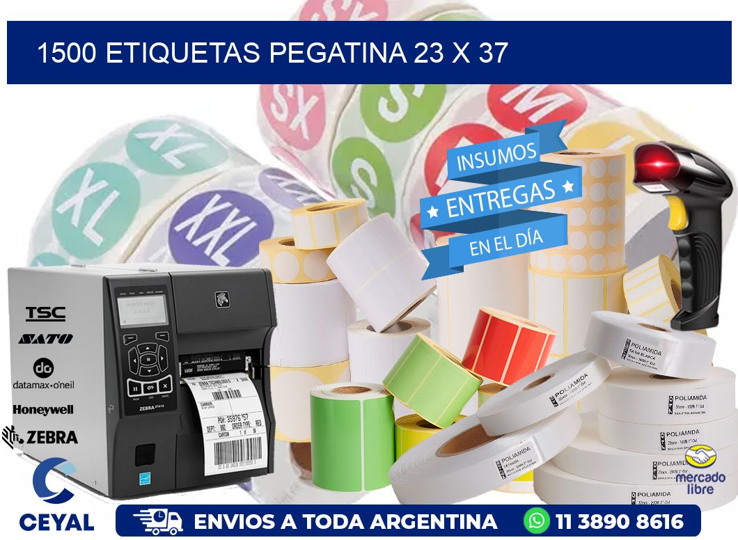 1500 ETIQUETAS PEGATINA 23 x 37