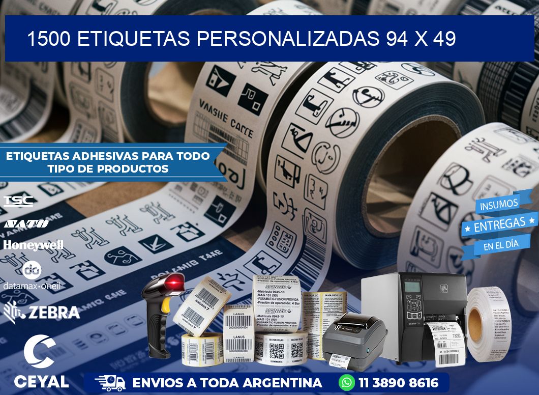 1500 ETIQUETAS PERSONALIZADAS 94 x 49