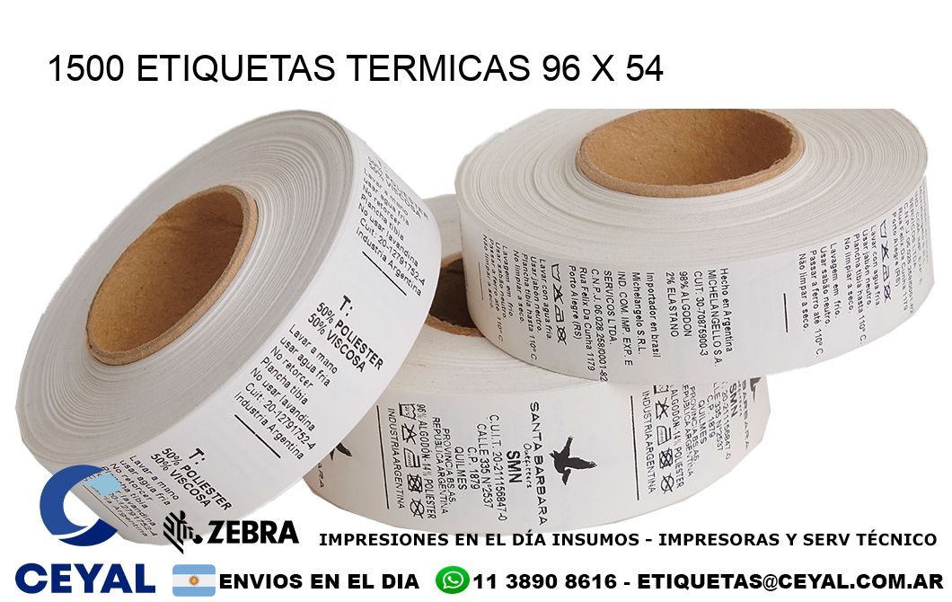 1500 ETIQUETAS TERMICAS 96 x 54