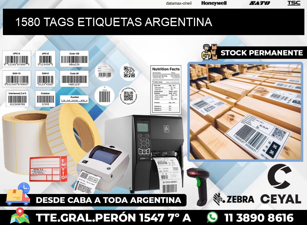 1580 TAGS ETIQUETAS ARGENTINA