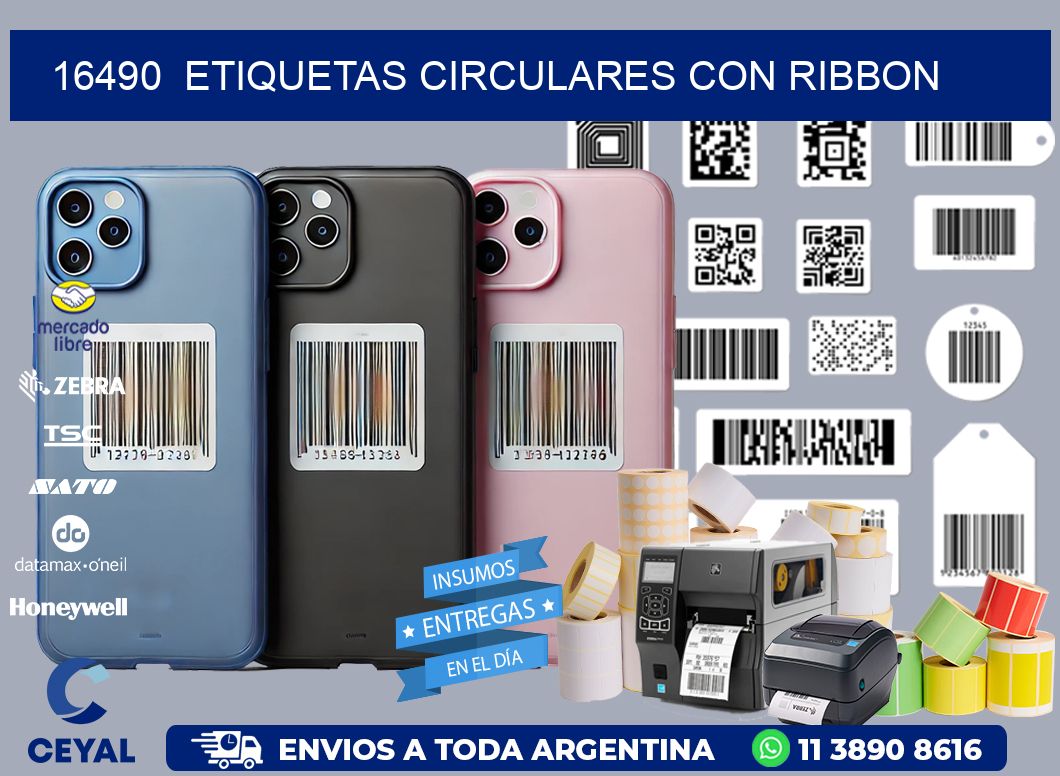 16490  ETIQUETAS CIRCULARES CON RIBBON