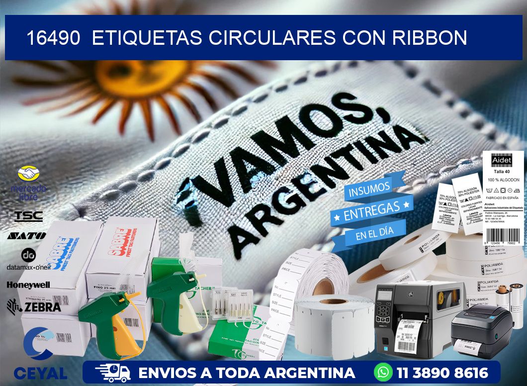 16490  ETIQUETAS CIRCULARES CON RIBBON