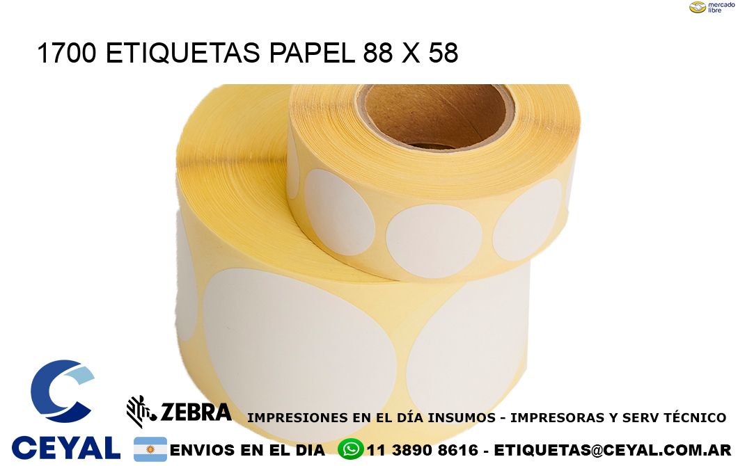 1700 ETIQUETAS PAPEL 88 x 58