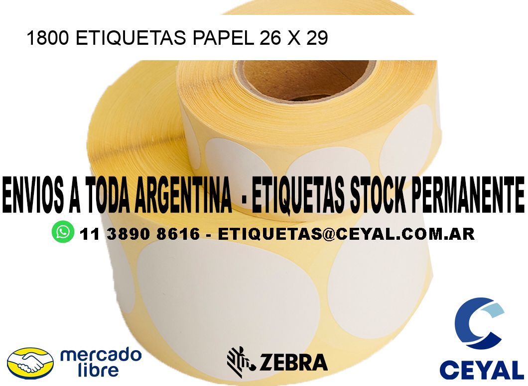 1800 ETIQUETAS PAPEL 26 x 29